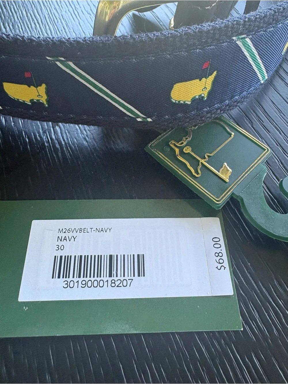 Official 2026 Masters Tournament VV Belt.  New - (tag removed for try-on only)
